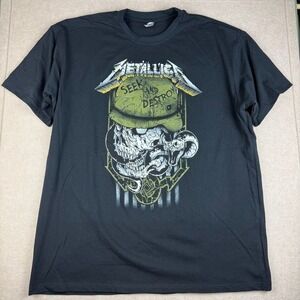 Metallica Seek And Destroy‎ Shirt Mens XL Black Skull Graphic Rock Band Tee